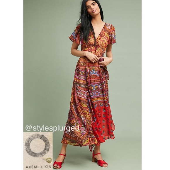 NWT⭐️Top Rated⭐️ANTHRO Murol Wrapped Dress size 0 - Picture 2 of 11